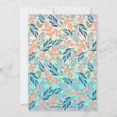 Cute Ombre Blue Oranje Foliage Waterverf Paint Kaart (Achterkant)