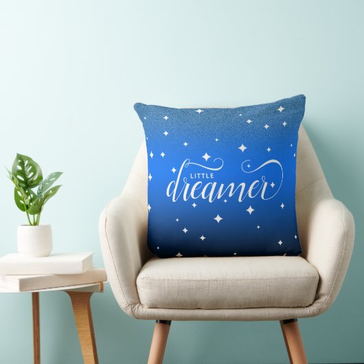 Cute Ombre Midnight Blue Starry Little Dreamweaver Kussen (Stoel)