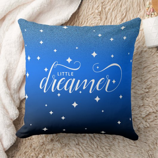 Cute Ombre Midnight Blue Starry Little Dreamweaver Kussen (Deken)