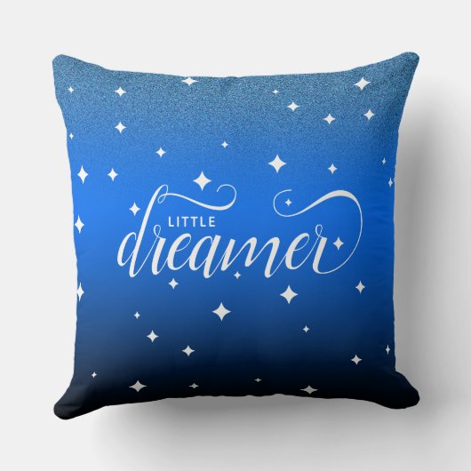 Cute Ombre Midnight Blue Starry Little Dreamweaver Kussen (Achterkant)