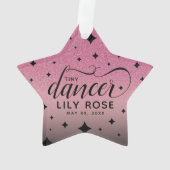 Cute Ombre Pink Glitter Starry Tiny Dancer Baby Ornament (achterkant)