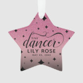 Cute Ombre Pink Glitter Starry Tiny Dancer Baby Ornament (voorkant)