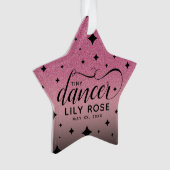 Cute Ombre Pink Glitter Starry Tiny Dancer Baby Ornament (voorkant)