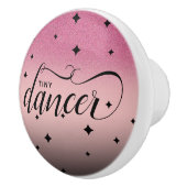 Cute Ombre Pink Glitter Starry Tiny Dancer Keramische Knop (Rechts)