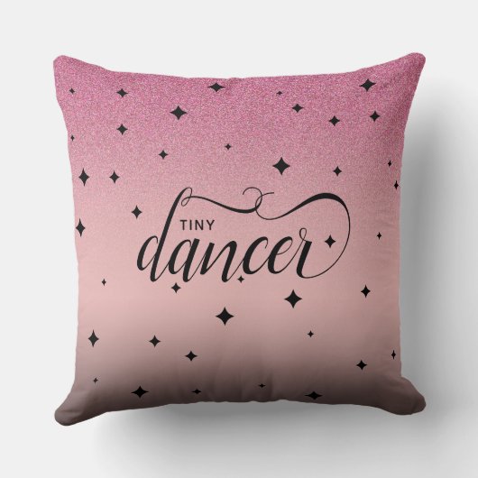 Cute Ombre Pink Glitter Starry Tiny Dancer Kussen (Achterkant)