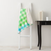 Cute Ombre Pset Gingham Country Farmhouse Sherpa Deken (In situ)