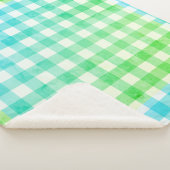 Cute Ombre Pset Gingham Country Farmhouse Sherpa Deken (3/4)