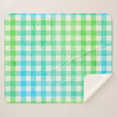 Cute Ombre Pset Gingham Country Farmhouse Sherpa Deken (Voorkant (horizontaal))