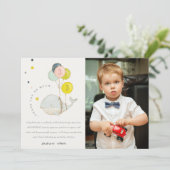 Cute Onderwater Ballon Walvis Foto Kinderen Verjaa Bedankkaart (Staand voorkant)