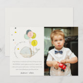 Cute Onderwater Ballon Walvis Foto Kinderen Verjaa Bedankkaart (Voorkant / Achterkant)