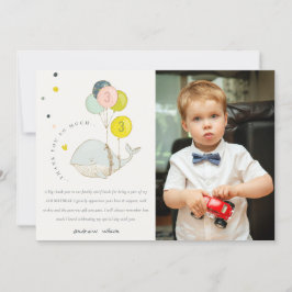 Cute Onderwater Ballon Walvis Foto Kinderen Verjaa Bedankkaart