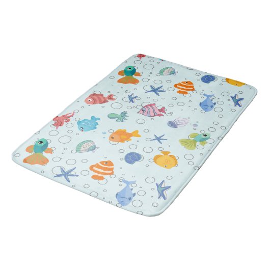 Cute Onderwater Zeedieren Badmat (Gekanteld)