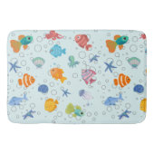 Cute Onderwater Zeedieren Badmat (Voorkant)