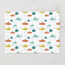 Cute Onderzeeboot Nautilus Diepzee Vis Patroon