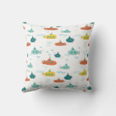 Cute Onderzeeboot Zee Diepzee Vis Patroon Kussen (Achterkant)