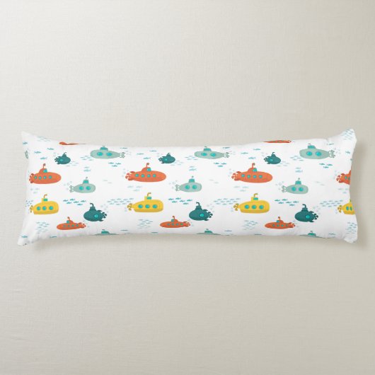 Cute Onderzeeboot Zee Diepzee Vis Patroon Lichaamskussen (Voorkant)