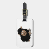 Cute ondeugende cartoon schaap bagage label (Voorkant verticaal)