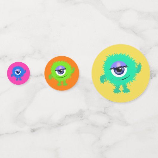 Cute One Eyed Monsters Confetti (Achterkanten)
