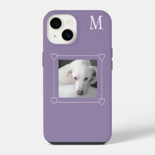 Cute One Foto Hond Enkele Initiaal Paars iPhone 14 Hoesje