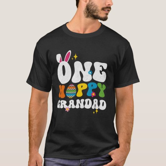 Cute One Hoppy Grandad Bunny Easter Day Egg Bunny T-shirt (Voorkant)