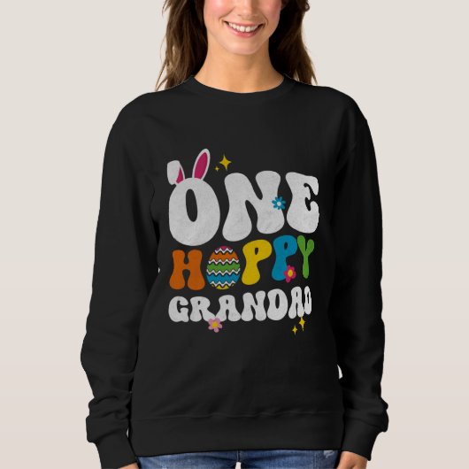 Cute One Hoppy Grandad Bunny Easter Day Egg Bunny Trui (Voorkant)