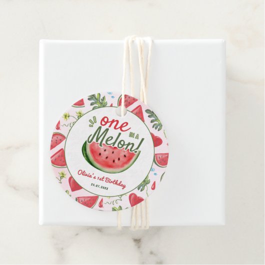 Cute One In A Melon Birthday Party Bedankjes Labels (In situ)