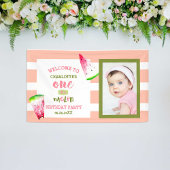Cute One in a Melon Happy 1st Birthday Photo Spandoek