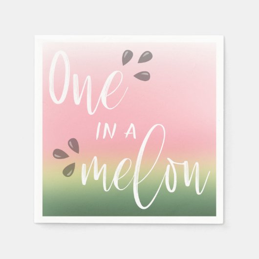 Cute "one in a melon" , kinderen van de verjaardag servet (Voorkant)