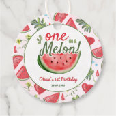 Cute One In A Melon Verjaardagsfeestje Bedankjes Labels (Voorkant)