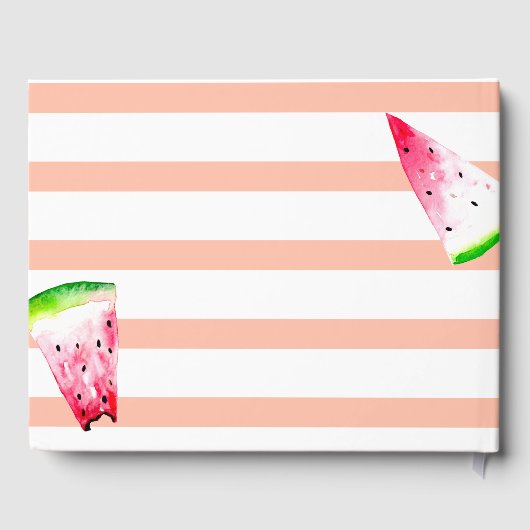 Cute One in een Melon Happy 1st Birthday Waterverf Gastenboek (Achterkant)