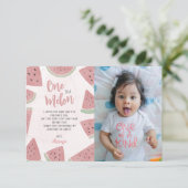 Cute One in een Melon Waterverf Watermelon Birthda Bedankkaart (Staand voorkant)