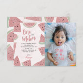 Cute One in een Melon Waterverf Watermelon Birthda Bedankkaart (Voorkant / Achterkant)