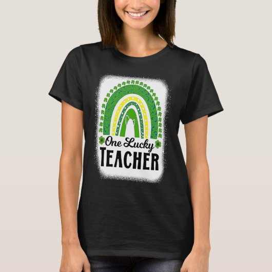 Cute One Lucky Teacher Rainbow St Patrick's Day Bl T-shirt (Voorkant)