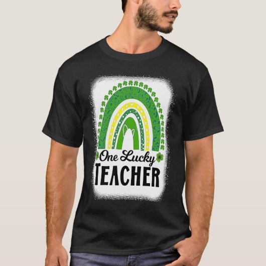 Cute One Lucky Teacher Rainbow St Patrick's Day Bl T-shirt (Voorkant)