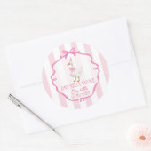 Cute One Silly Goose Pink Bow First Birthday Ronde Sticker (Envelop)