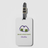 Cute Onigiri gepersonaliseerd Bagagelabel (Voorkant (verticaal))