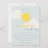 Cute Ons Little Sunshine Blue Boy Baby shower Bedankkaart (Voorkant)