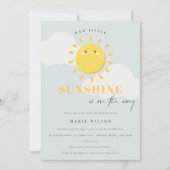 Cute Ons Little Sunshine Blue Boy Baby shower Kaart (Voorkant)