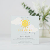 Cute Ons Little Sunshine Blue Boy Baby shower Kaart (Staand voorkant)