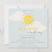 Cute Ons Little Sunshine Blue Boy Baby shower Kaart (Voorkant)