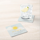 Cute Ons Little Sunshine Blue Boy Baby shower Kartonnen Onderzetters (Insitu)