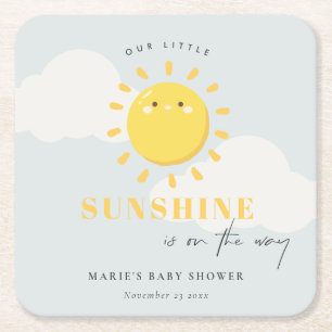 Cute Ons Little Sunshine Blue Boy Baby shower Kartonnen Onderzetters