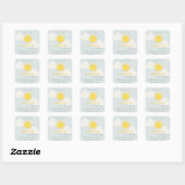 Cute Ons Little Sunshine Blue Boy Baby shower Vierkante Sticker (Vel)
