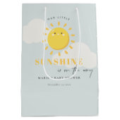 Cute Ons Little Sunshine Boy Blue Baby shower Medium Cadeauzakje (Achterkant)