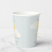Cute Ons Little Sunshine Boy Blue Baby shower Papieren Bekers (Rechts)