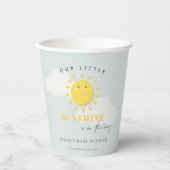 Cute Ons Little Sunshine Boy Blue Baby shower Papieren Bekers (Voorkant)