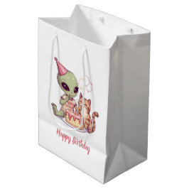 Cute Ontwerp voor Buitenlands Verjaardagsfeestje Medium Cadeauzakje