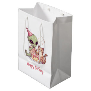Cute Ontwerp voor Buitenlands Verjaardagsfeestje Medium Cadeauzakje