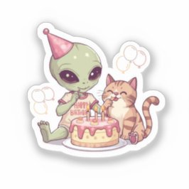Cute Ontwerp voor Buitenlands Verjaardagsfeestje Sticker