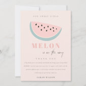 Cute Onze Kleine Meloen Roze Baby Shower Bedankkaart (Voorkant)